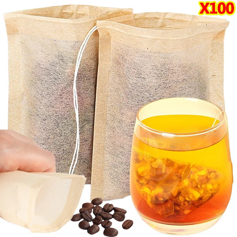 100Pcs Teabags with Drawstring - Herbal Tea recension och pris