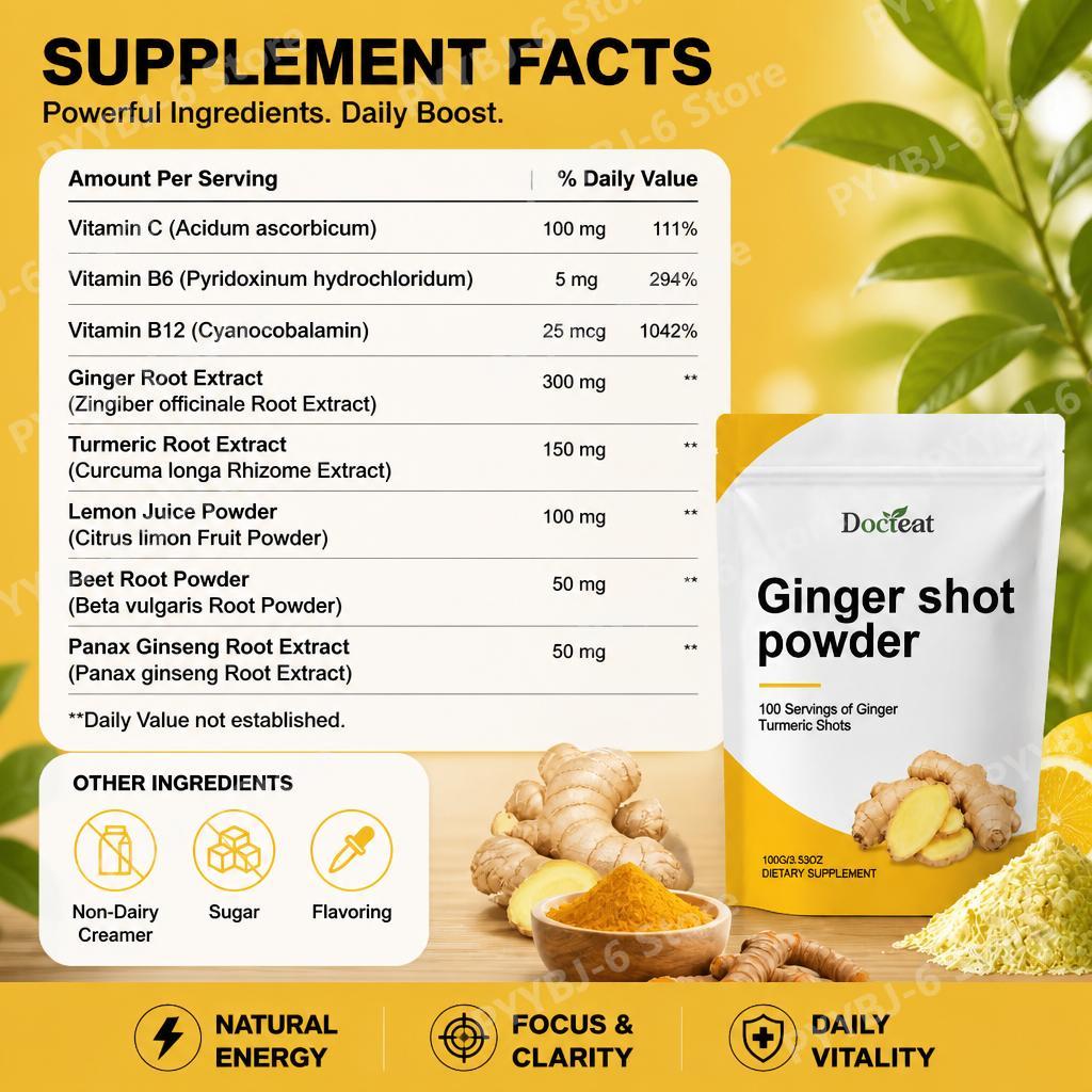 Docteat Ginger Shot Powder Vit - Ginger Tea recension och pris
