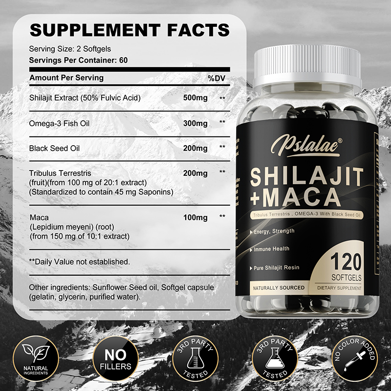 Shilajit + Maca - Boosts Energ - Herbal Supplement recension och pris