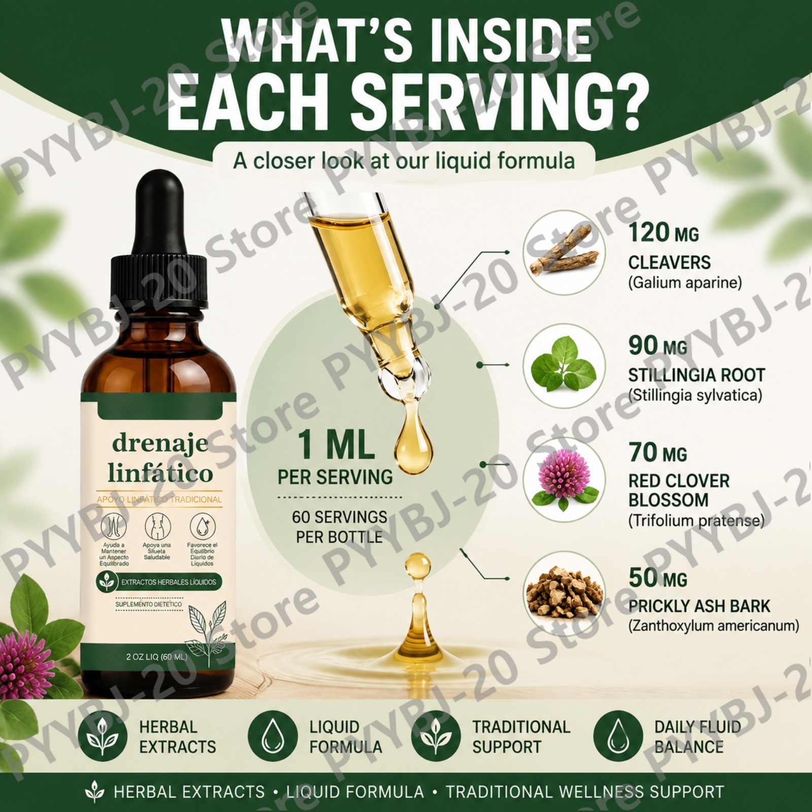 Herbal Lymphatic Support Liqui - Herbal Supplement recension och pris
